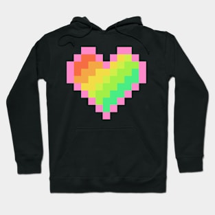 Pixel flat heart Hoodie